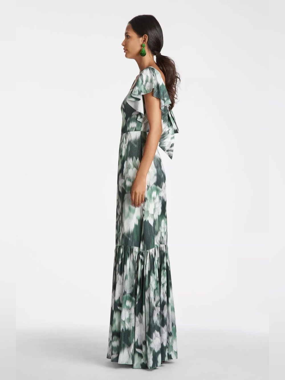 Sachin and Babi Green floral gown - Picture 3 of 4